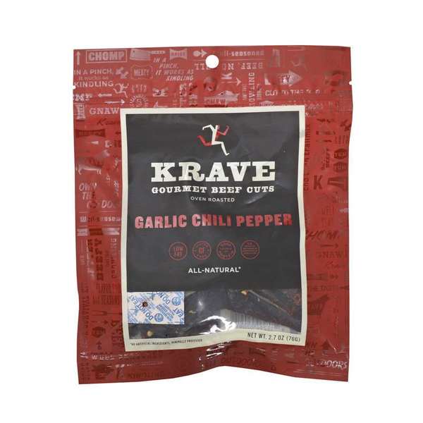 Krave Amplify Snacks Gourmet Garlic Chili Pepper Beef Cuts, PK8 _6000211-KV